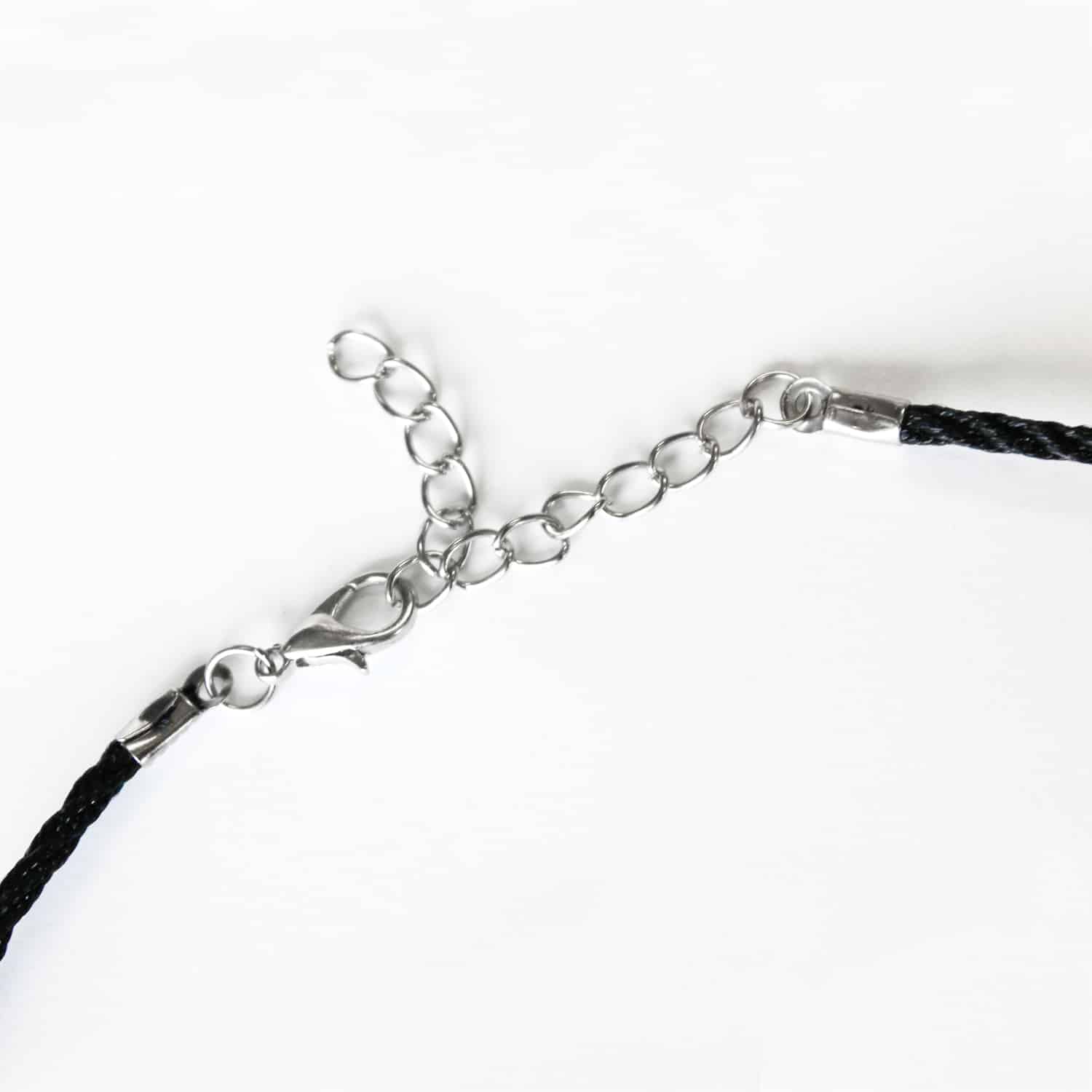 Silver hammer necklace for men, black cord, gift for him