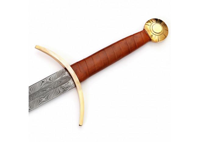 Viking Sword Bundle- Damascus Steel Viking Sword- Maintenance Kit- Sword  Sharpener- Sword Stand