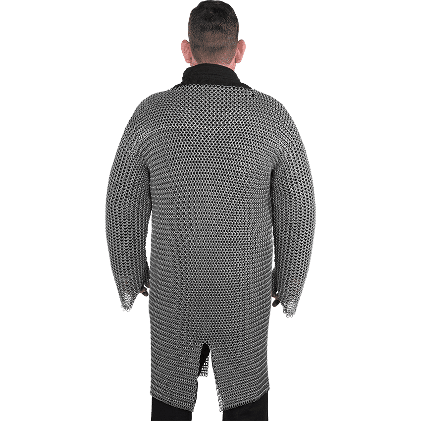 Aluminium.Chain Mail, 10 mm, Butted Hood, Knight Armour, Round Neck