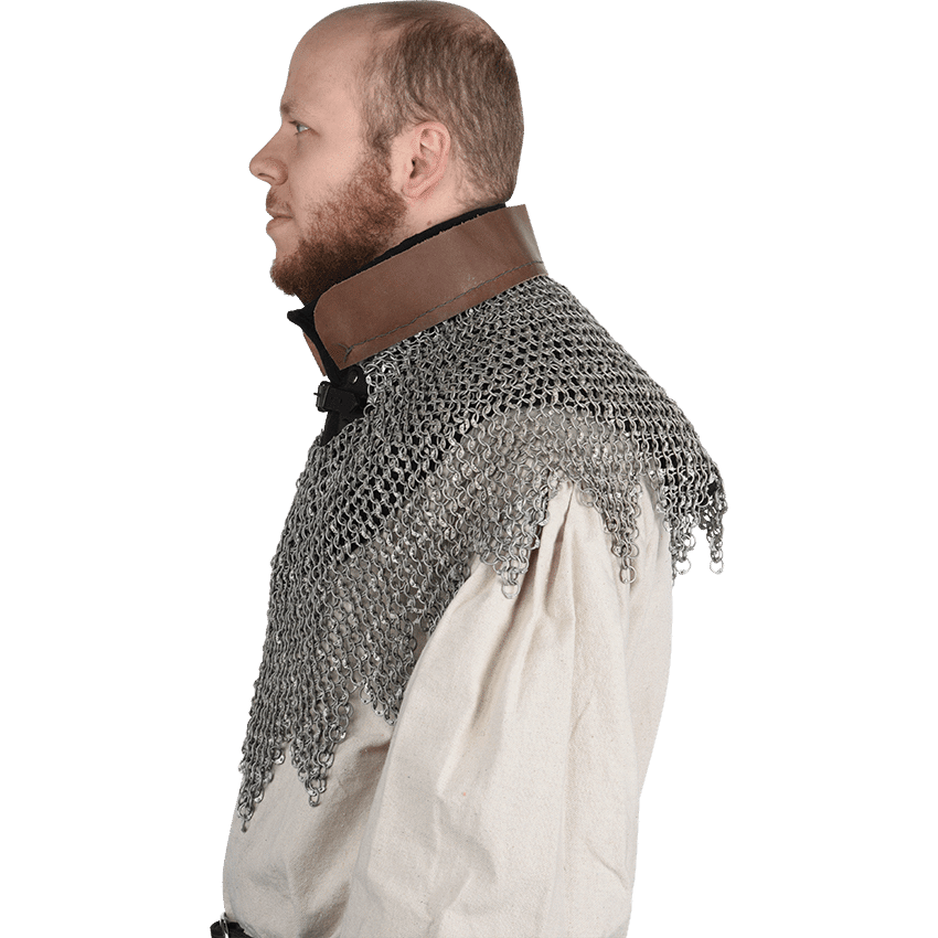 Medieval Knight Flat Ring Rivet Chain Mail Coif